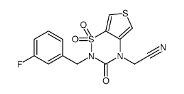 2-[2-[(3-fluorophenyl)methyl]-1,1,3-trioxothieno[3,4-e][1,2,4]thiadiazin-4-yl]acetonitrile Structure