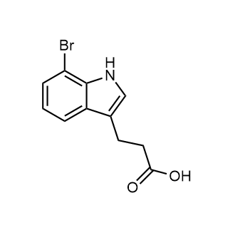 3-(7-溴-1H-吲哚-3-基)丙酸结构式