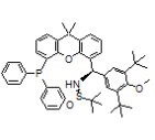 [S(R)]-N-[(R)-[3,5-二叔丁基-4-甲氧基苯基][5-(二苯基膦)-9,9-二甲基-9H-氧杂蒽]甲基]-2-叔丁基亚磺酰胺结构式