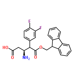 (S)-Fmoc-3,4-二氟-β-高苯丙氨酸结构式
