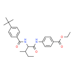 Benzoic acid, 4-[[2-[[4-(1,1-dimethylethyl)benzoyl]amino]-3-methyl-1-oxopentyl]amino]-, ethyl ester (9CI)结构式