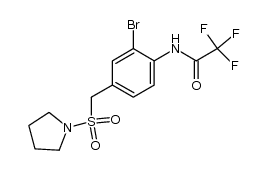 1-{[3-bromo-4-(trifluoroacetamido)phenyl]methylsulfonyl}pyrrolidine结构式