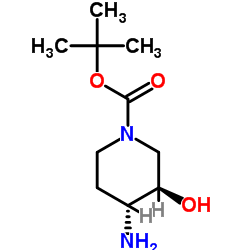 反式-4-氨基-3-羟基哌啶-1-羧酸叔丁酯结构式