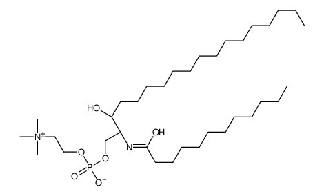 N-月桂酰基-D-赤型-鞘氨酰基磷酰胆碱结构式