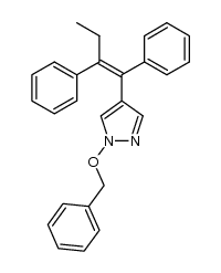 (Z)-1-(1-benzyloxypyrazol-4-yl)-1,2-diphenyl-1-butene结构式