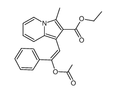 1-(2-acetoxy-2-phenyl-vinyl)-3-methyl-indolizine-2-carboxylic acid ethyl ester Structure