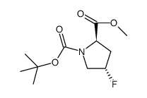 1-叔丁基 2-甲基(2R,4S)-4-氟吡咯烷-1,2-二羧酸酯结构式
