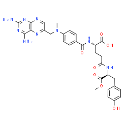 1-methyl N-[N-[4-[[(2,4-diaminopteridin-6-yl)methyl]methylamino]benzoyl]-L-gamma-glutamyl]-L-tyrosinate结构式