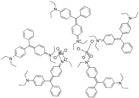 Ethanaminium, N-[4-[[4-(diethylamino)phenyl]phenylmethylene]-2,5-cyclohexadien-1-ylidene]-N-ethyl-, molybdatephosphate结构式