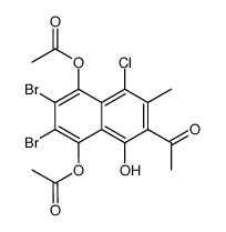 5,8-Diacetoxy-2-acetyl-6,7-dibrom-4-chlor-3-methyl-1-naphthol Structure