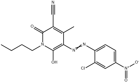 1-丁基-5-[(2-氯-4-硝基苯基)偶氮]-1,2-二氢-6-羟基-4-甲基-2-氧代-3-吡啶腈结构式