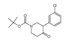 1-BOC-3-(3'-CHLOROPHENYL)-PIPERIDIN-4-ONE结构式