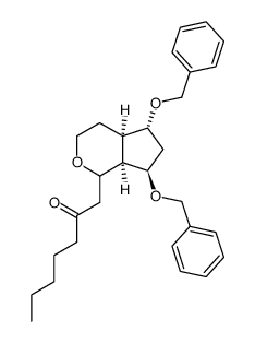 (1S,6R,7R,9R)-7,9-Bis(benzyloxy)-2-(2-oxoheptyl)-3-oxabicyclo<4.3.0>nonan结构式