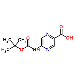 N-Boc-5-氨基吡嗪-2-羧酸结构式
