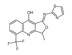 1,3-Dihydro-3-methyl-1-((2-thiazolyl)imino)-5-(trifluoromethyl)-furo<3,4-b>quinolin-9-ol Structure