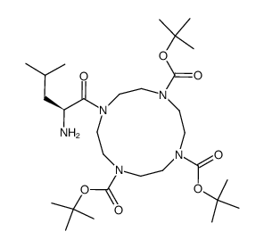 tri(tert-butyl) 10-leucyl-1,4,7,10-tetraazacyclododecane-1,4,7-tricarboxylate Structure