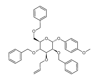p-methoxyphenyl 3-O-allyl-2,4,6-tri-O-benzyl-α-D-mannopyranoside Structure