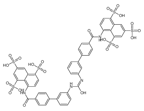 8-[[4-[3-[[3-[4-[(4,6,8-trisulfonaphthalen-1-yl)carbamoyl]phenyl]phenyl]carbamoylamino]phenyl]benzoyl]amino]naphthalene-1,3,5-trisulfonic acid Structure