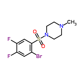 1-((2-溴-4,5-二氟苯基)磺酰)-4-甲基哌嗪结构式