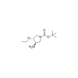 (3R,4R)-3-氨基-4-乙氧基吡咯烷-1-羧酸叔丁酯结构式