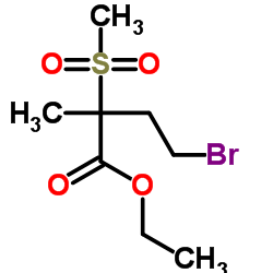 Ethyl 4-bromo-2-methyl-2-(methylsulfonyl)butanoate结构式