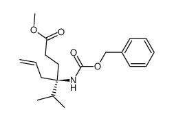 (R)-4-Benzyloxycarbonylamino-4-isopropyl-hept-6-enoic acid methyl ester结构式