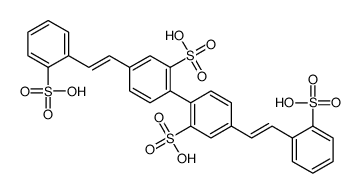 5-[2-(2-sulfophenyl)ethenyl]-2-[2-sulfo-4-[2-(2-sulfophenyl)ethenyl]phenyl]benzenesulfonic acid Structure