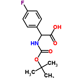 2-(叔丁氧基羰基氨基)-2-(4-氟苯基)乙酸结构式