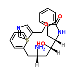 (2S,3S,5S)-5-Amino-2-(N-((5-thiazolyl)-methoxycarbonyl)amino)-1,6-diphenyl-3-hydroxyhexane Structure