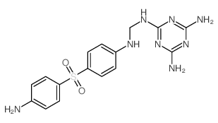 N4-[[[4-(4-aminophenyl)sulfonylphenyl]amino]methyl]-1,3,5-triazine-2,4,6-triamine结构式
