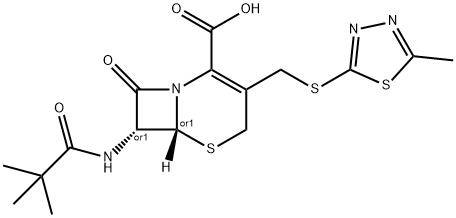 (6R,7R)-3-(((5-methyl-1,3,4-thiadiazol-2-yl)thio)methyl)-8-oxo-7-pivalamido-5-thia-1-azabicyclo[4.2.0]oct-2-ene-2-carboxylic acid picture