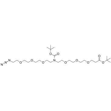 N-(Azido-PEG3)-N-Boc-PEG3-t-butyl ester结构式
