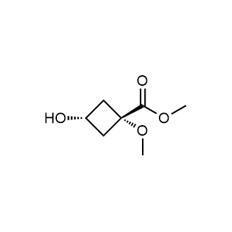(1s,3s)-3-羟基-1-甲氧基环丁烷-1-羧酸甲酯结构式