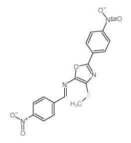 5-Oxazolamine,4-(methylthio)-2-(4-nitrophenyl)-N-[(4-nitrophenyl)methylene]- Structure