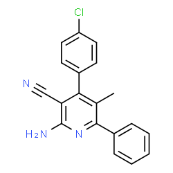 2-Amino-4-(4-chlorophenyl)-5-methyl-6-phenylnicotinonitrile Structure