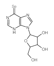 6H-Purine-6-selone, 1, 9-dihydro-9-.beta.-D-ribofuranosyl- Structure