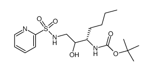 {(S)-1-[1-Hydroxy-2-(pyridine-2-sulfonylamino)-ethyl]-pentyl}-carbamic acid tert-butyl ester Structure