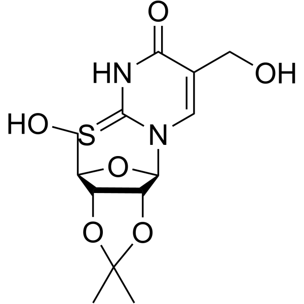 5-(羟基甲基)-2',3'-O-(异丙亚基)-2-硫代尿苷结构式