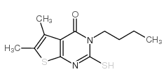 3-丁基-2-疏基-5,6-二甲基-3H-噻吩并[2,3-d]嘧啶-4-酮结构式