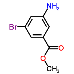 3-氨基-5-溴苯甲酸甲酯结构式
