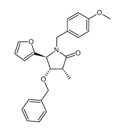 (3R,4S,5S)-4-benzyloxy-5-(fur-2-yl)-1-(4-methoxybenzyl)-3-methylpyrrolidin-2-one Structure