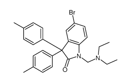 5-bromo-1-(diethylaminomethyl)-3,3-bis(4-methylphenyl)indol-2-one结构式