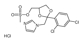 cis-2-(2,4-dichlorophenyl)-2-(1H-imidazol-1-ylmethyl)-1,3-dioxolane-4-ylmethyl methanesulphonate monohydrochloride结构式