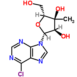 6-氯-9-(3-C-甲基-beta-D-呋喃核糖基)-9H-嘌呤结构式