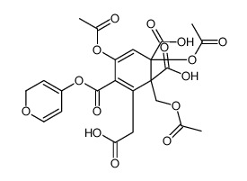 3,5-二乙酰氧基-2-乙酰氧基甲基-6-苯乙基四氢吡喃-4-酯结构式