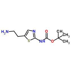 5-(2-氨基乙基)噻唑-2-氨基甲酸叔丁酯结构式