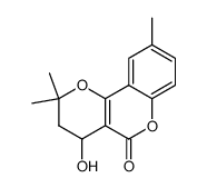 4-Hydroxy-2,2,9-trimethyl-3,4-dihydro-2H-pyrano[3,2-c]chromen-5-one Structure