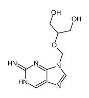 2-[(2-aminopurin-9-yl)methoxy]propane-1,3-diol结构式