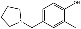 2-甲基-4-(1-吡咯烷基甲基)苯酚结构式