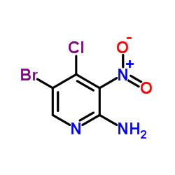 2-氨基-5-溴-4-氯-3-硝基吡啶结构式